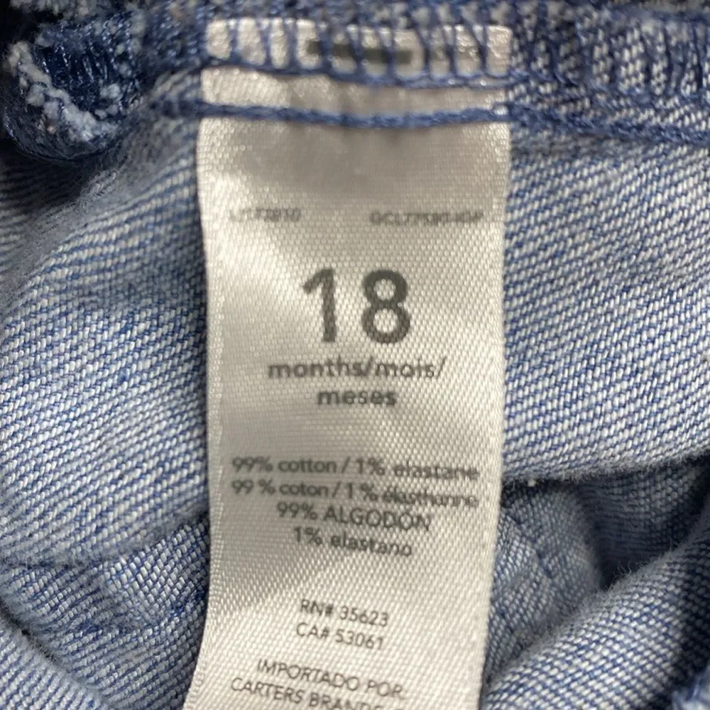 CARTER’S Denim Ruffle Floral Overalls
